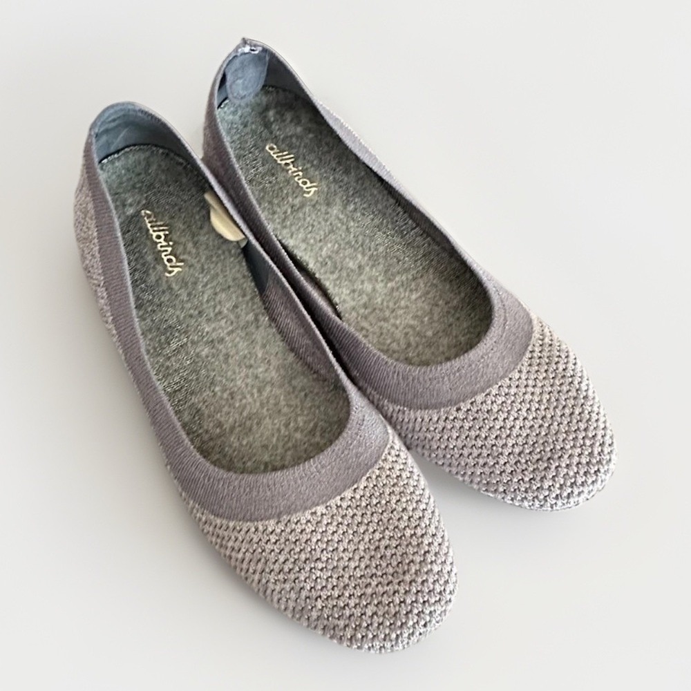 Allbirds Women's‎ W8 Tree Breezers Heather Knit Grey Ballet Slippers Flats Shoes